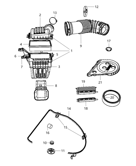 2009 Chrysler Aspen Air Cleaner & Related Diagram 2 - Thumbnail