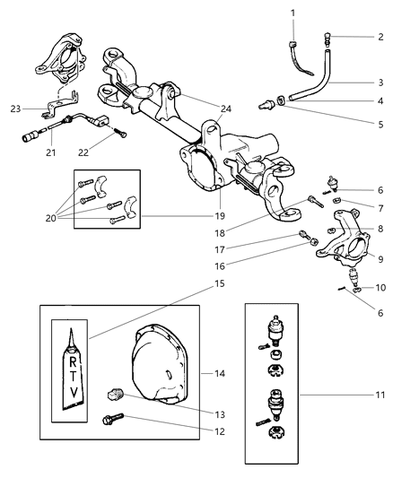 1998 Jeep Cherokee Housing - Front Axle Diagram 2 - Thumbnail