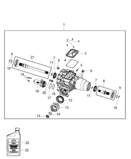 2017 Jeep Cherokee Differential Rear Axle Diagram for 68306795AA