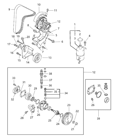1998 Chrysler Sebring Coupe Power Steering Pump Diagram 2 - Thumbnail