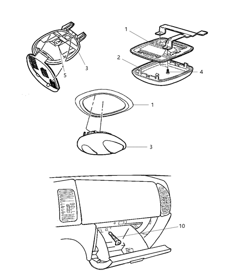 1999 Dodge Ram Wagon Lamps - Dome-Courtesy-Reading Diagram