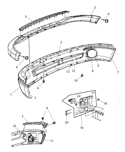 2007 Dodge Ram 3500 Cab Chassis Front Bumper Diagram
