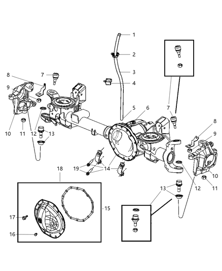 2007 Dodge Ram 2500 Axle Housing, Front Diagram for 68029449AA