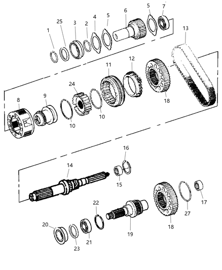2003 Dodge Ram 1500 Gear Train of Transfer Case Model Diagram 1 - Thumbnail