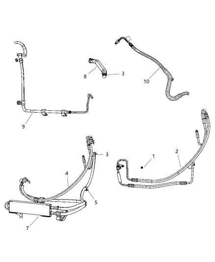 2010 Jeep Liberty Hose Power Steering Return Diagram for 52125180AD