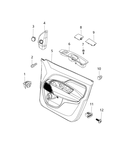 2016 Ram ProMaster City Front Door Trim Panel Diagram