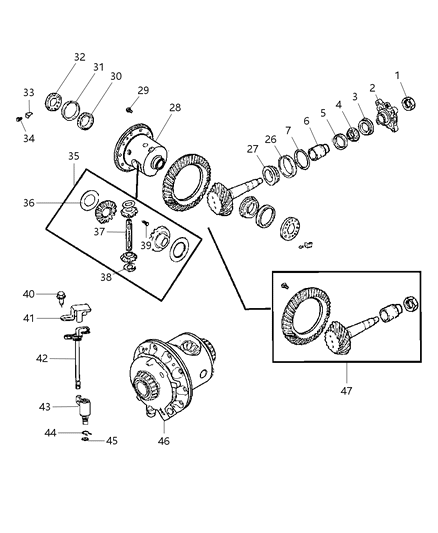2010 Jeep Commander Actuator, Rear Diagram for 52114003AF