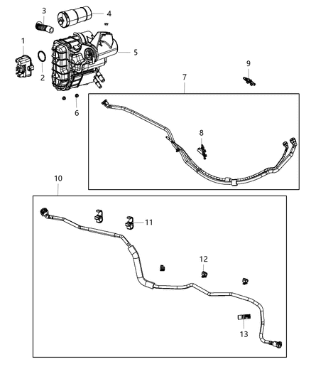 2013 Dodge Dart Tube Purge Canister To Fuel Bundle Diagram for 68083632AB