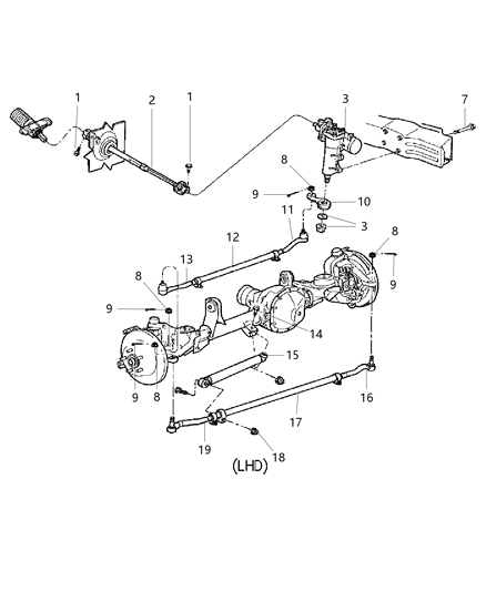 2000 Jeep Grand Cherokee Seal Kit Steering Gear Pitman Shaft Diagram for 5014671AA