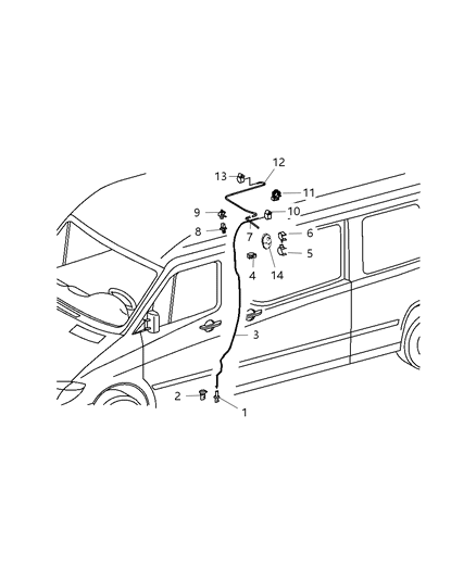 2007 Dodge Sprinter 2500 Connector Hose Clamp Diagram for 6104921AA