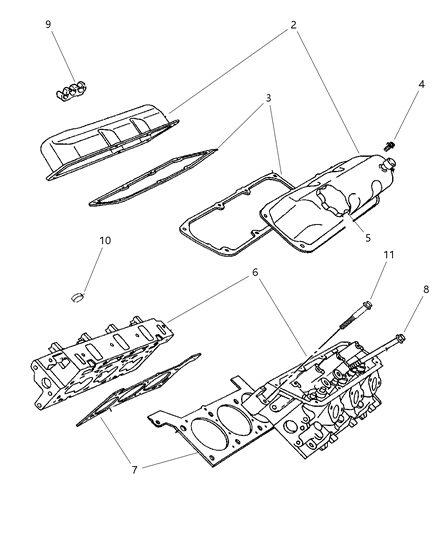 1998 Dodge Grand Caravan Head Gasket Diagram for 4448949AB