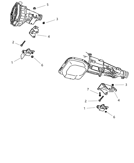 1999 Dodge Dakota Engine Mounting, Rear Diagram 2 - Thumbnail