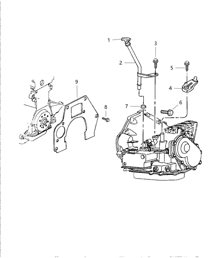 2002 Chrysler PT Cruiser Indicator Transmission Fluid Level Diagram for 4668614AD