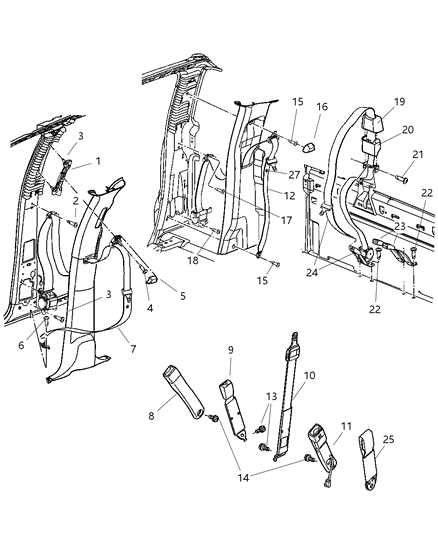 2007 Dodge Ram 2500 Cover Adjustable Turning Loop Diagram for 5HF07BD1AD