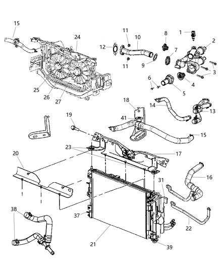 2007 Jeep Compass Fan Motor, Passenger Side Diagram for 68031873AA