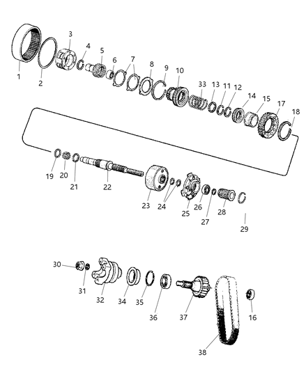 1997 Jeep Grand Cherokee Snap Ring Diagram for 4798130