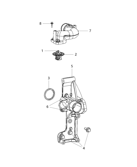 2019 Ram 5500 Thermostat Diagram for 68005464AB
