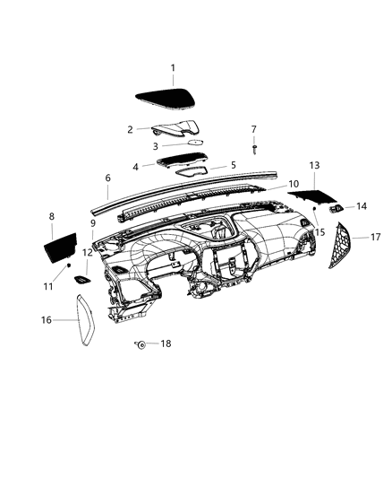 2021 Jeep Cherokee Instrument Panel & Structure Diagram 1 - Thumbnail