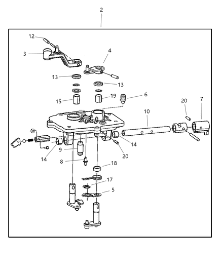 2003 Dodge Neon Bushing Shift Rail Diagram for 5080909AA