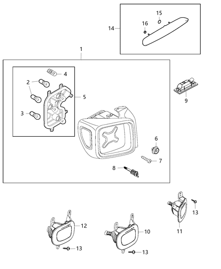 2015 Jeep Renegade Lamp Tail Diagram for 68256052AA
