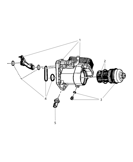 2011 Jeep Liberty Engine Oil Filter & Housing , Adapter And Splash Guard Diagram 1 - Thumbnail