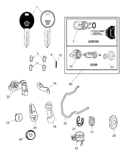 2007 Dodge Grand Caravan Key Blank With Transmitter Diagram for 5183686AA