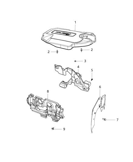 2018 Jeep Compass Engine Cover & Related Parts Diagram 3 - Thumbnail