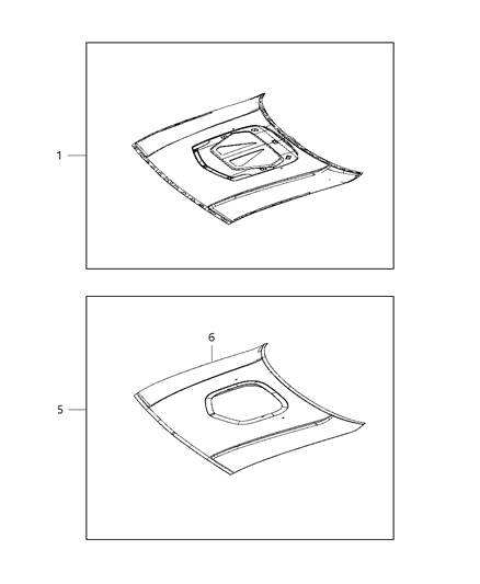 2018 Dodge Challenger Scoop Kit Hood With Seal, Cai, And Badge Diagram for 82214586AB