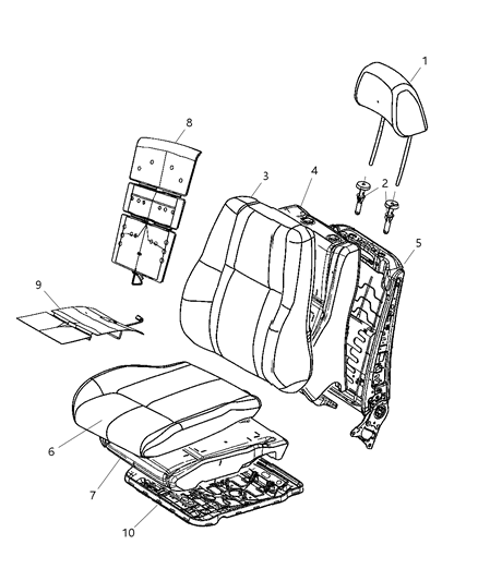 2013 Dodge Durango Front Seat - Bucket Diagram 6 - Thumbnail