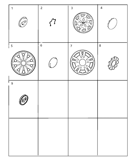 1997 Dodge Avenger Wheel Cover, Silver Diagram for MR761498