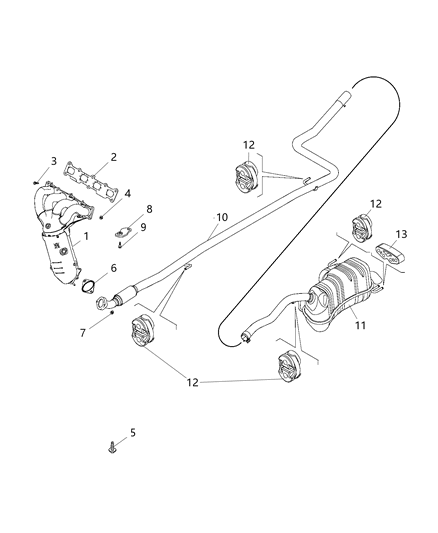 2020 Ram ProMaster City Muffler W/Tpipe Diagram for 68363997AA