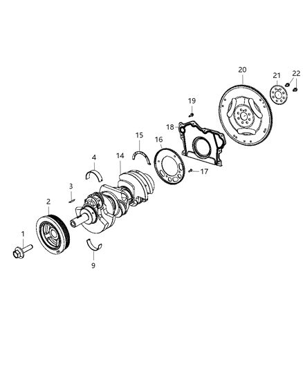 2014 Ram C/V Crankshaft , Crankshaft Bearings , Damper And Flywheel Diagram 2 - Thumbnail