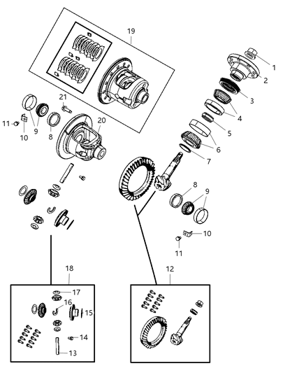 2011 Ram 1500 Differential Carrier, Rear Diagram for 68053299AB