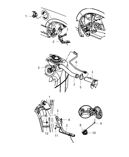 2010 Dodge Ram 1500 Tube Fuel Filler Diagram for 55398926AE