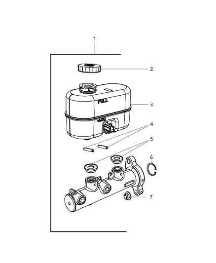 2008 Dodge Ram 2500 Brake Master Cylinder Diagram 1 - Thumbnail