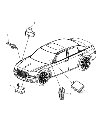 2006 Dodge Charger Module Alarm Diagram for 56038728AH