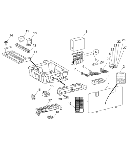 2005 Dodge Sprinter 2500 Block Fuse Diagram for 5133407AA