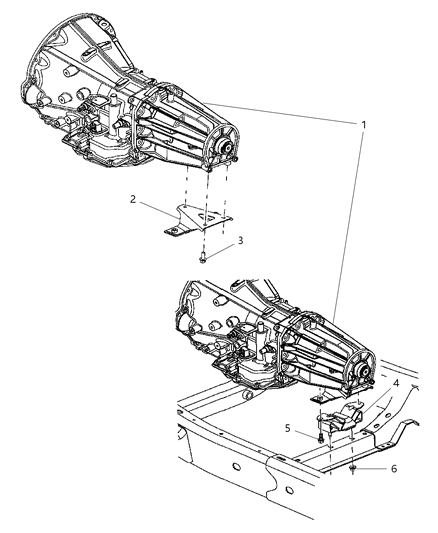 2006 Dodge Durango Mount, Transmission Diagram 1 - Thumbnail