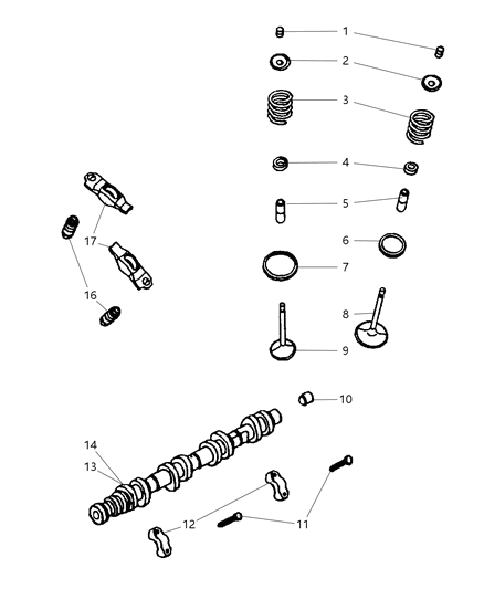 2005 Dodge Ram 1500 Camshaft Engine Left Diagram for 53021159AD