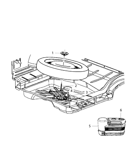 2010 Dodge Challenger Bracket Spare Tire Diagram for 4575718AC