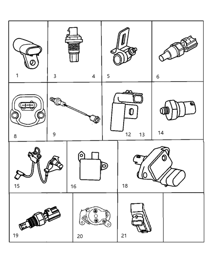 1997 Dodge Intrepid Camshaft Position Sensor Diagram for 4727138AB