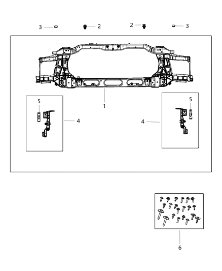 2012 Ram 3500 Pickup Radiator Support Diagram