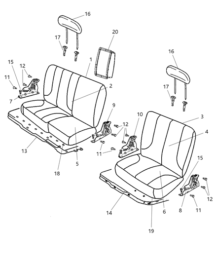 2012 Ram 2500 Crew Cab Rear Seat - Split Seat Diagram 6 - Thumbnail