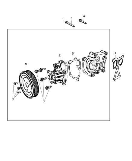 2009 Dodge Journey Water Pump & Related Parts Diagram 2 - Thumbnail