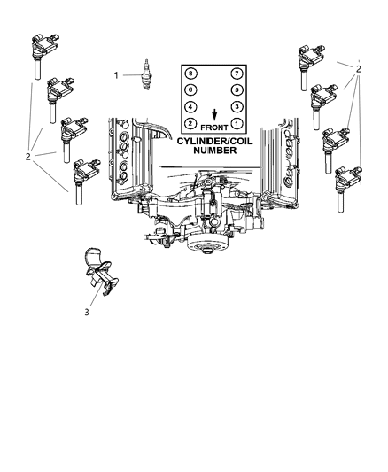 2008 Jeep Commander Spark Plugs & Ignition Coil Diagram 2 - Thumbnail