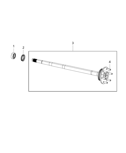 2019 Ram 1500 New Style Shaft, Axle of Rear Axle; Differential And Drive Line Diagram 1 - Thumbnail