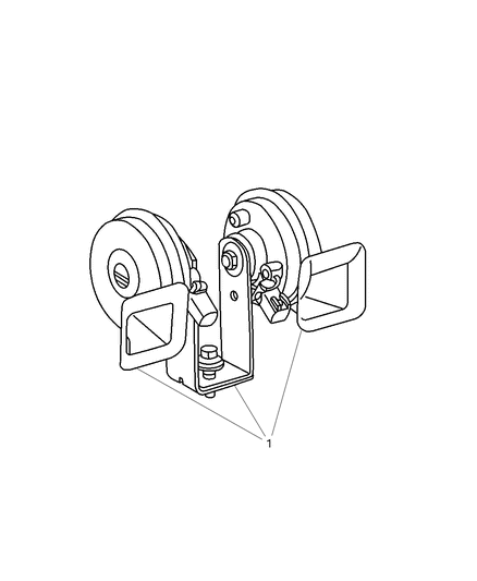 2003 Jeep Liberty Horn And Bracket Dual Diagram for 56010313AB