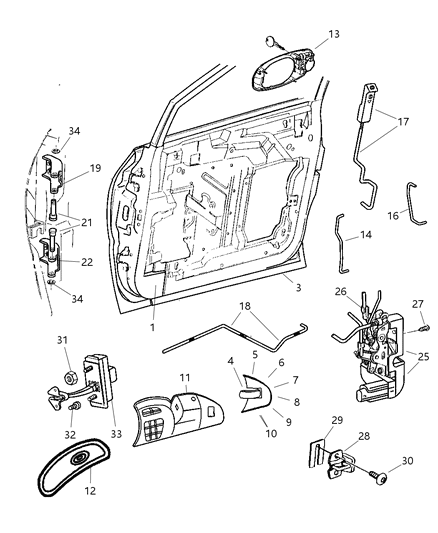 2001 Dodge Grand Caravan Screw Tapping .25-14X1.85 Latch Attaching Diagram for 6034840