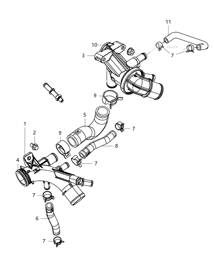 2009 Dodge Nitro Thermostat & Related Parts Diagram 1 - Thumbnail