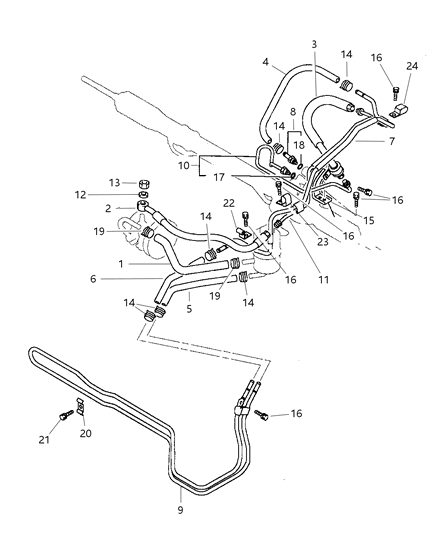 1997 Dodge Avenger Hose & Attaching Parts - Power Steering Diagram 1 - Thumbnail
